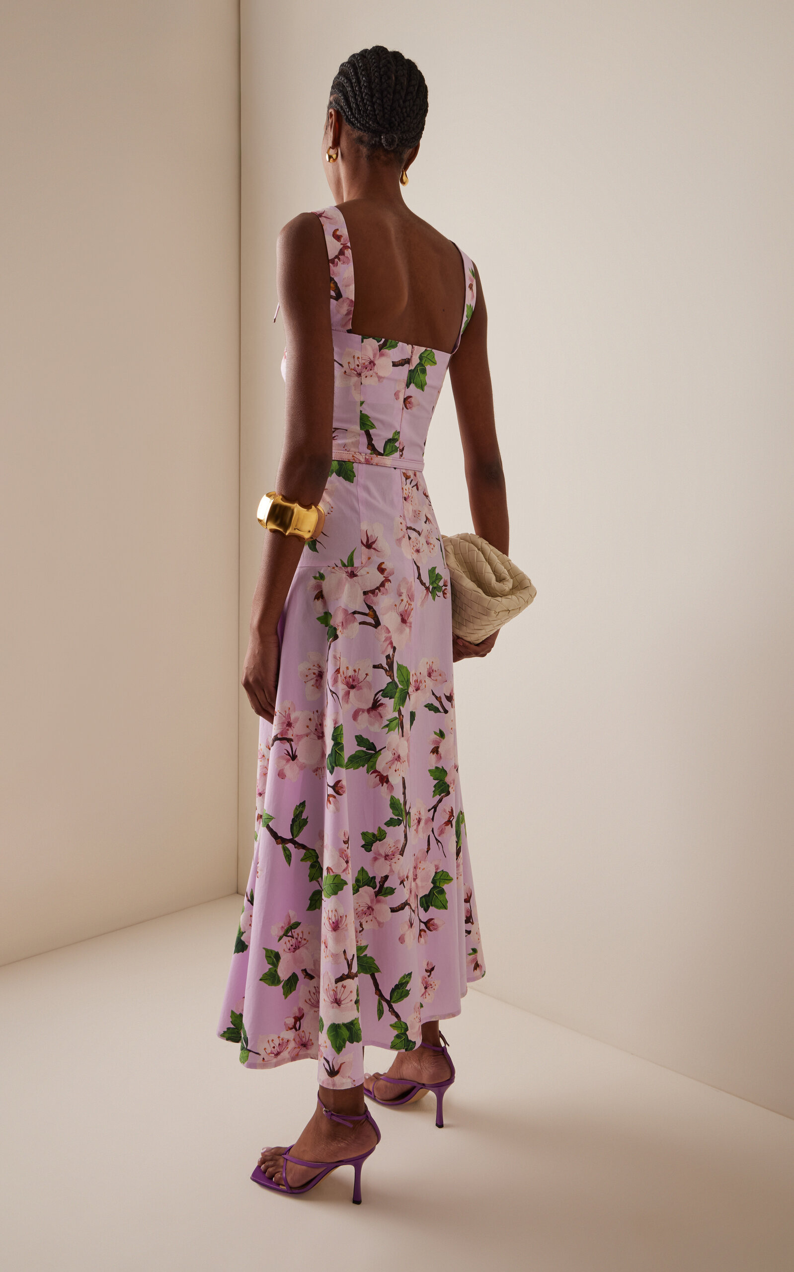 Belted Cotton Poplin Midi Dress pink - 4
