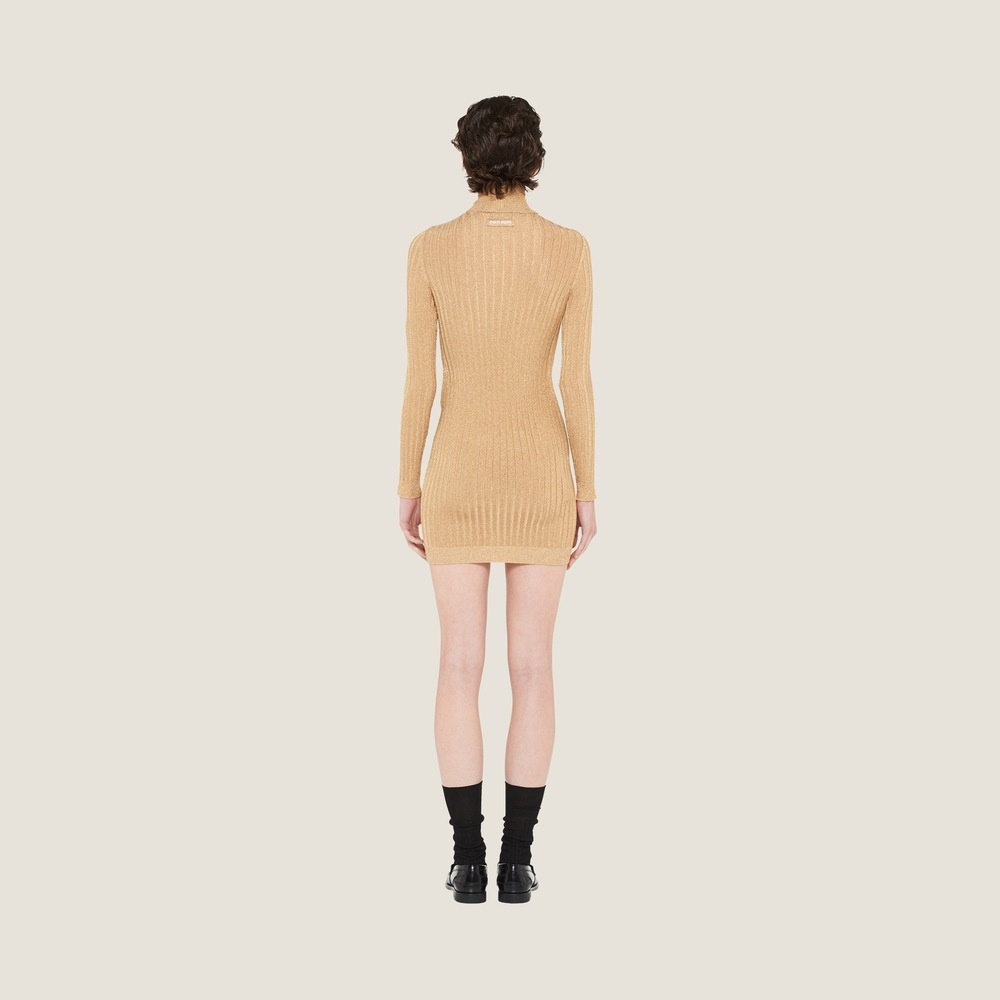 High-neck lamé dress - 2