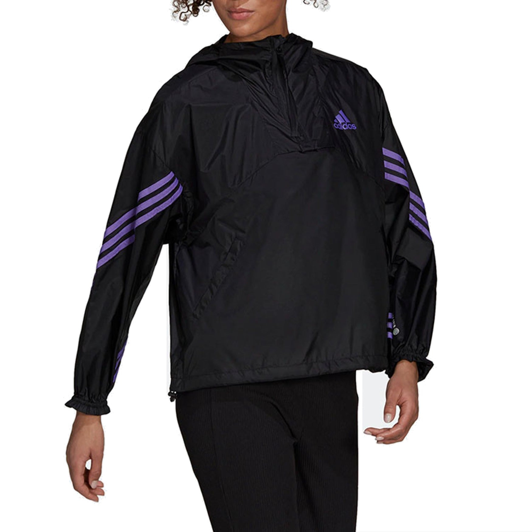 (WMNS) adidas Back to Sport WIND.RDY Anorak Jacket 'Black Purple' H65722 - 2