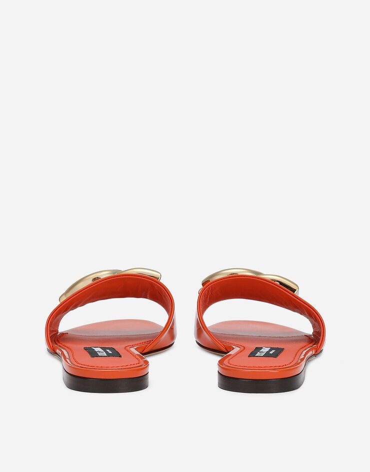 Polished calfskin sliders with DG logo - 3