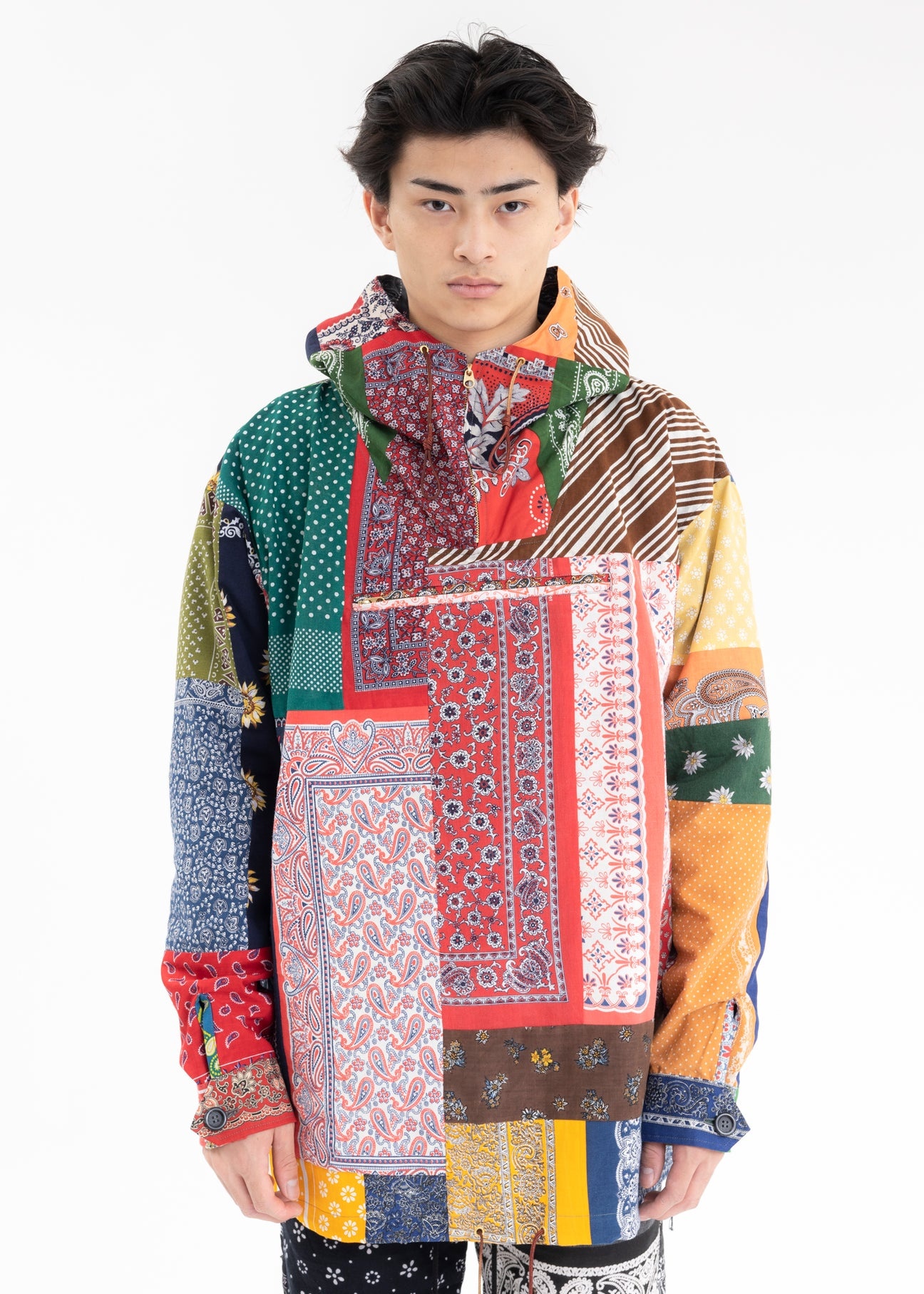 Mix VINTAGE BANDANA PATCHWORK ANORAK JACKET - 1