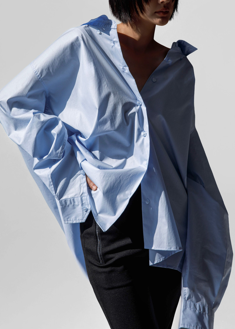 Revel Poplin Oversized Shirt - Sky Blue 6