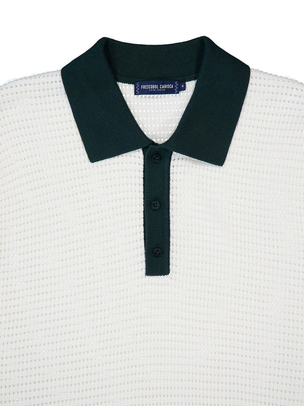 V-neck crochet polo shirt - 5