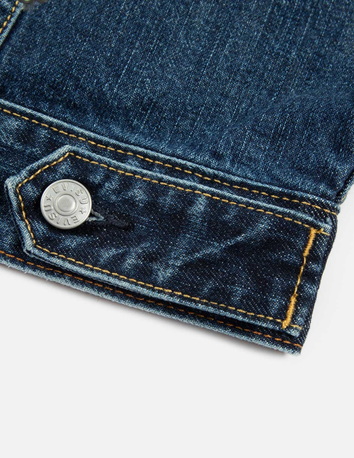 INARI MASK PRINT LOOSE FIT DENIM JACKET WITH METAL PINS - 12