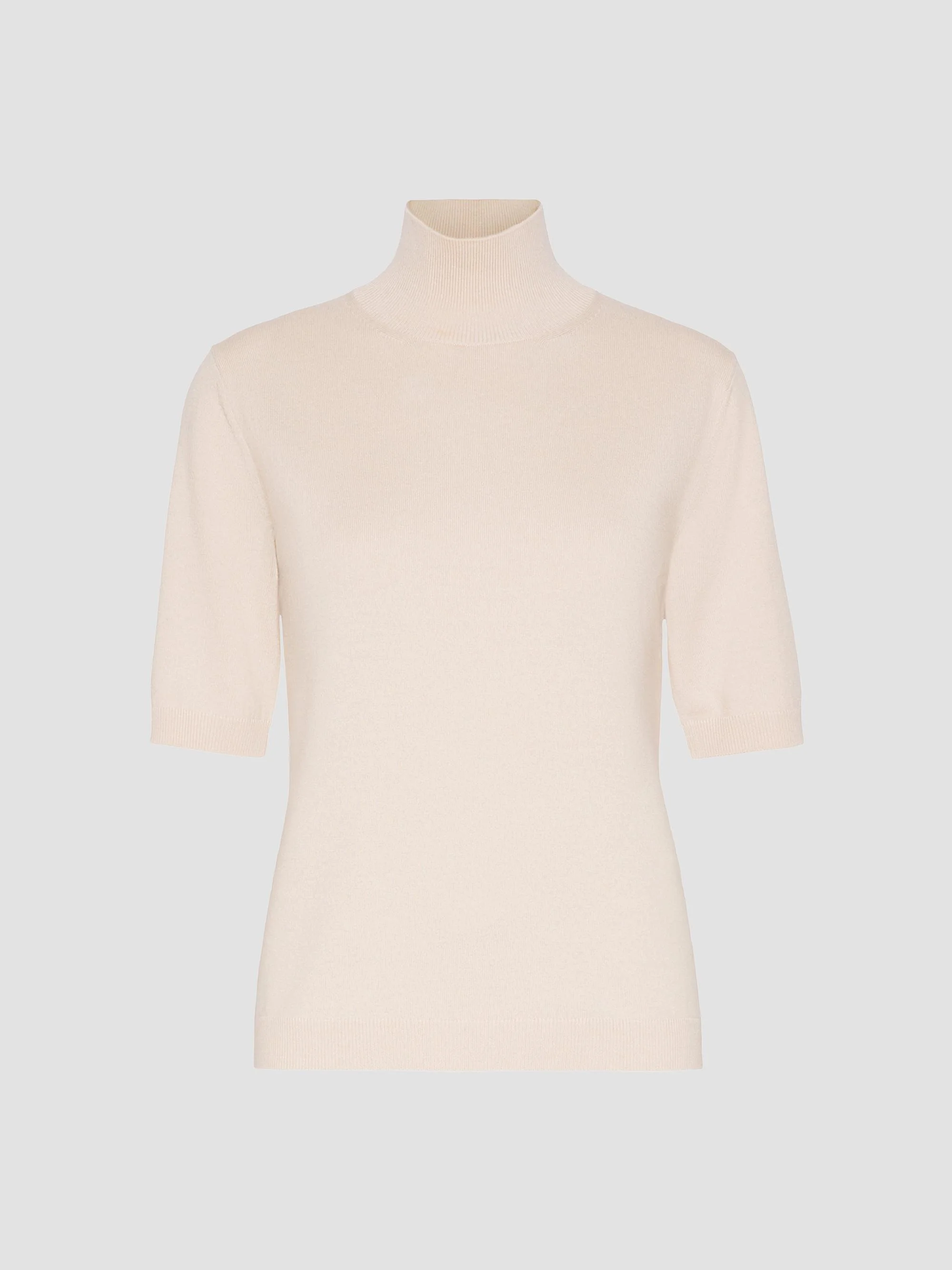 Women's Wool Polo Neck Sweater - Albino - 1