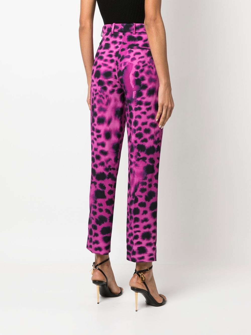 graphic-print straight trousers - 4
