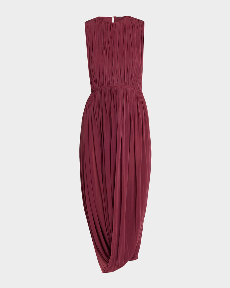 Leonora Sleeveless Draped Crepe Jersey Midi Dress 1