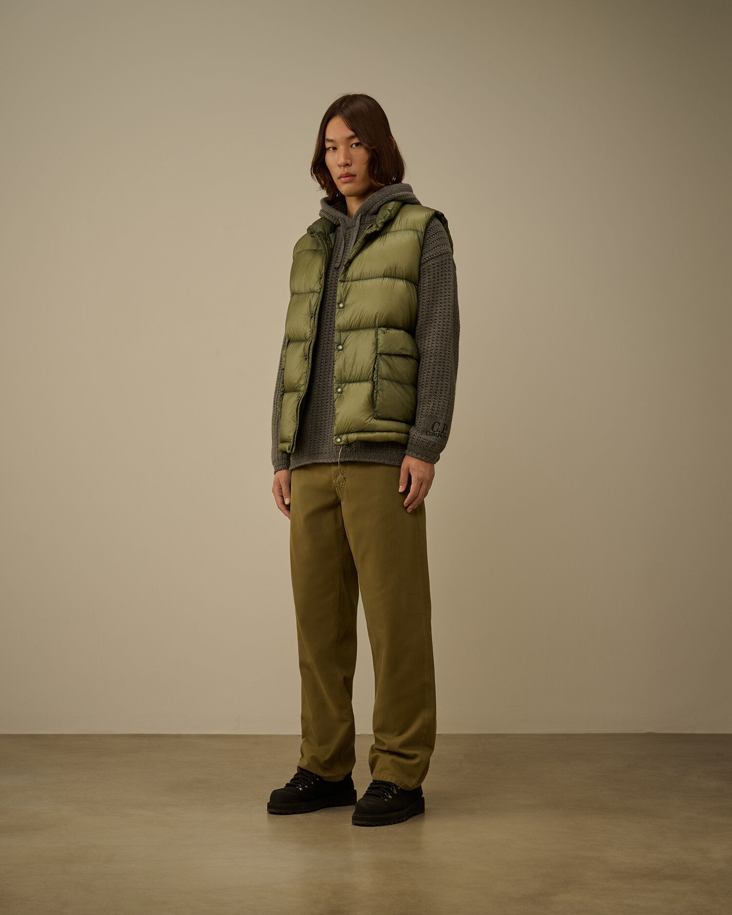 Vintage Army Structure Loose Five Pocket Pants - 2