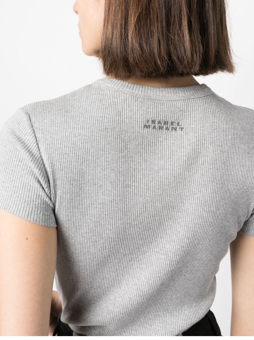 crew-neck fine ribbed T-shirt - 5