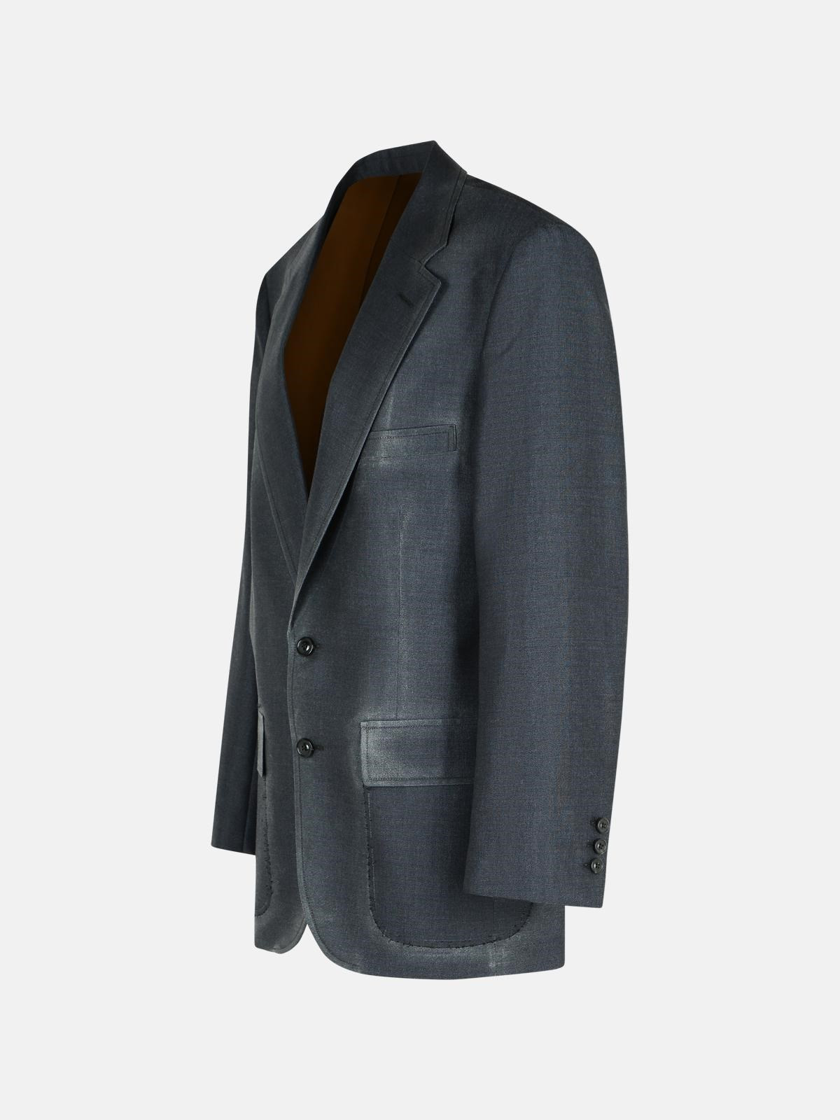 ANTHRACITE WOOL BLEND BLAZER - 2