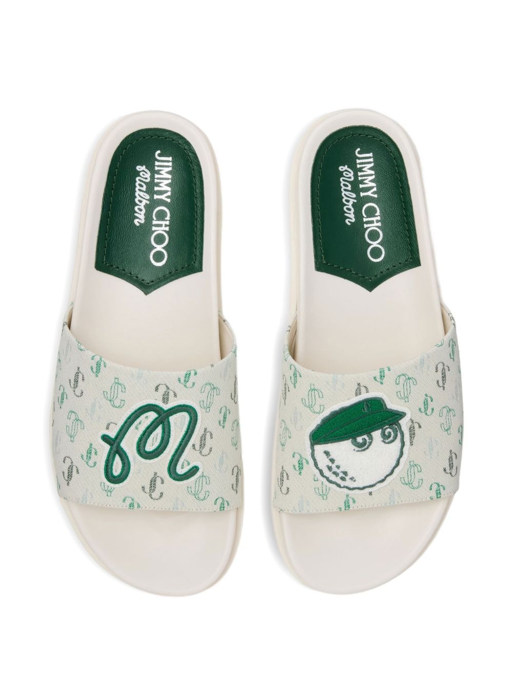 monogram-printed slip-on sandals - 3