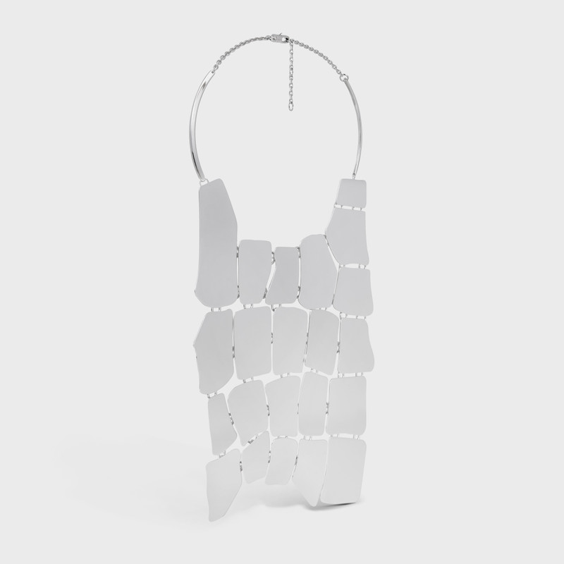 Dysfunctional Bauhaus Necklace in Brass with Rhodium Finish 3