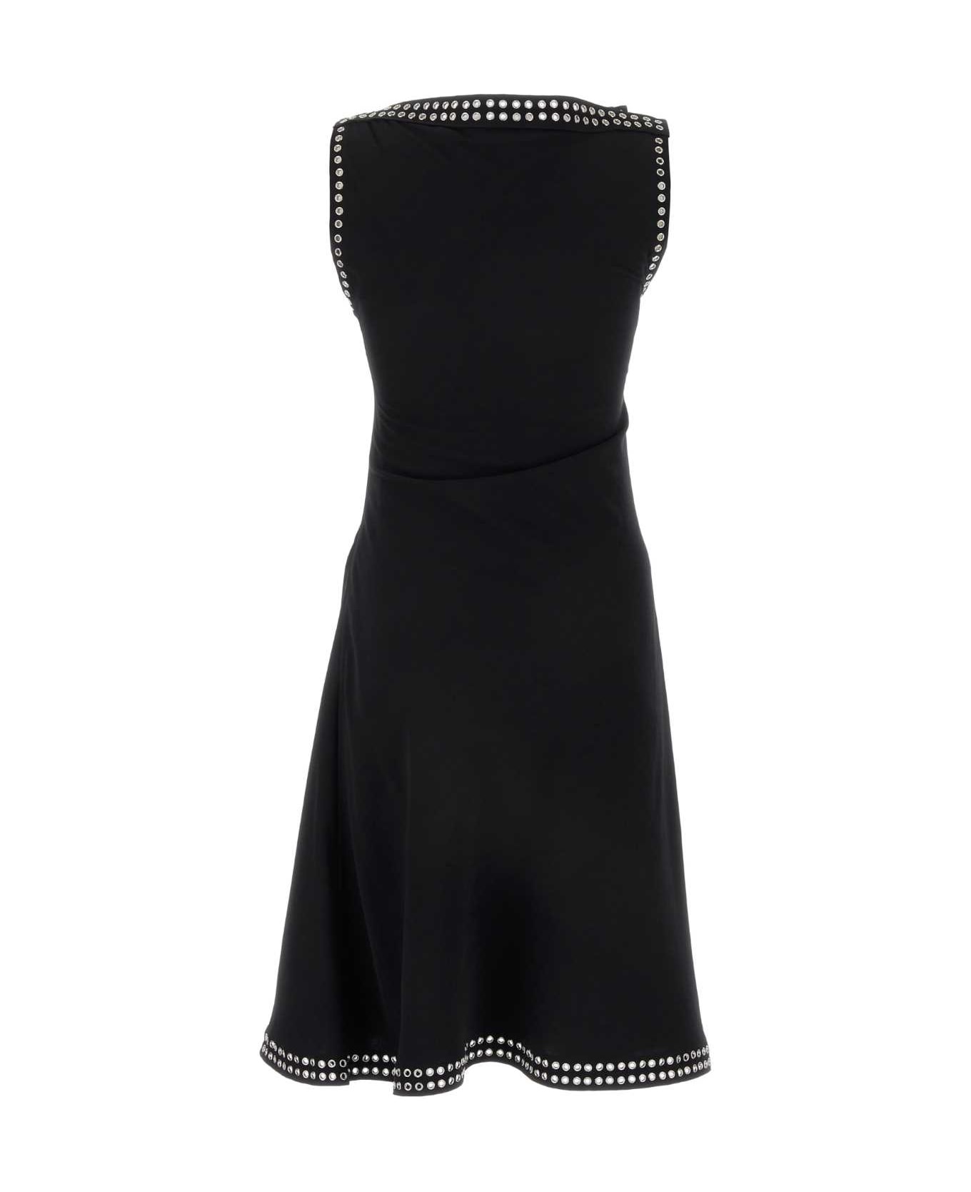 Black Satin Dress - 2