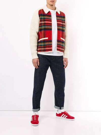 Supreme plaid front zip-up jumper outlook