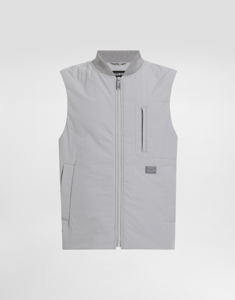 Padded technical fabric vest with tag 1