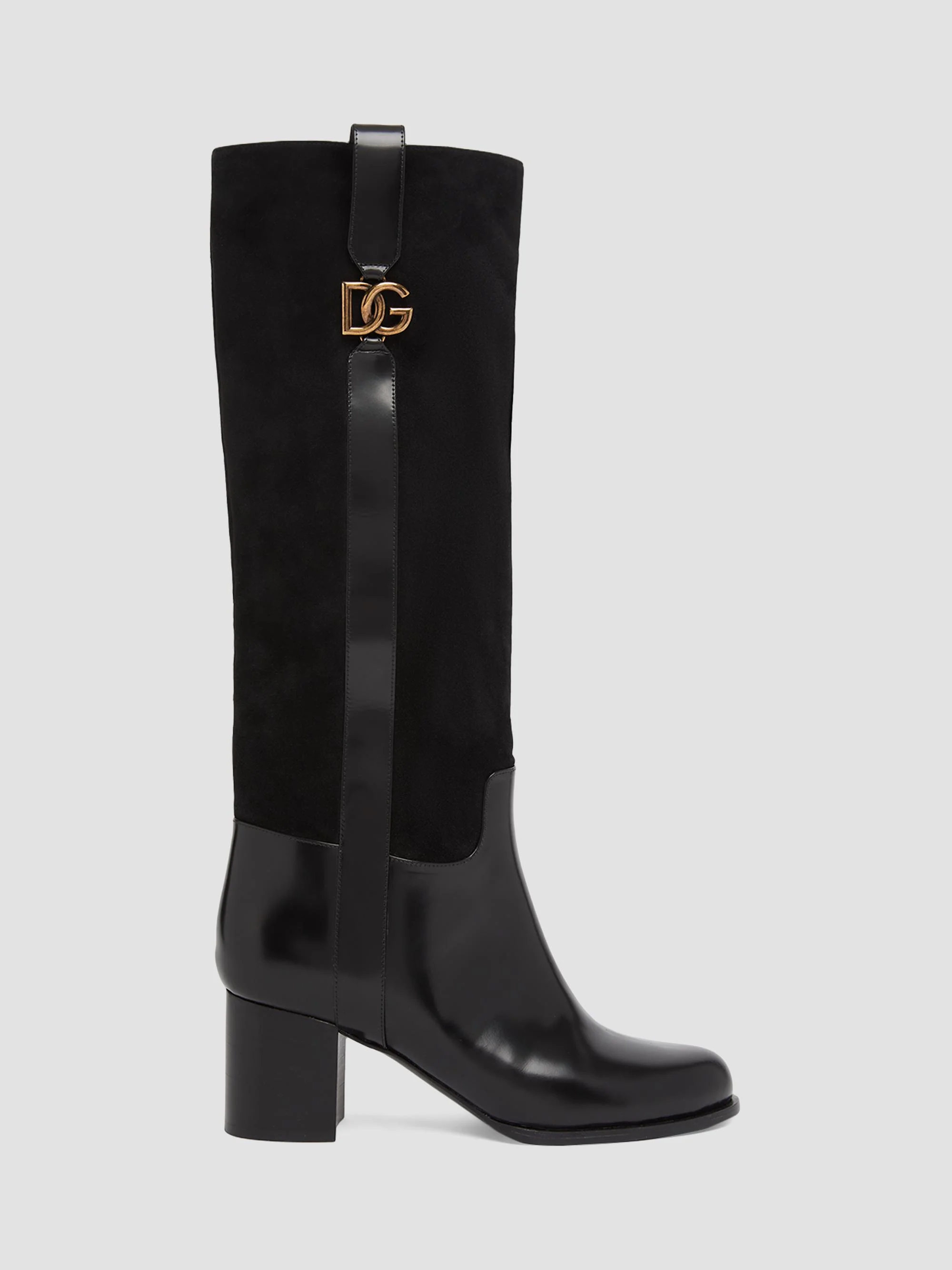 Women's Equestrian 60MM Suede & Leather Boots - Nero - 1