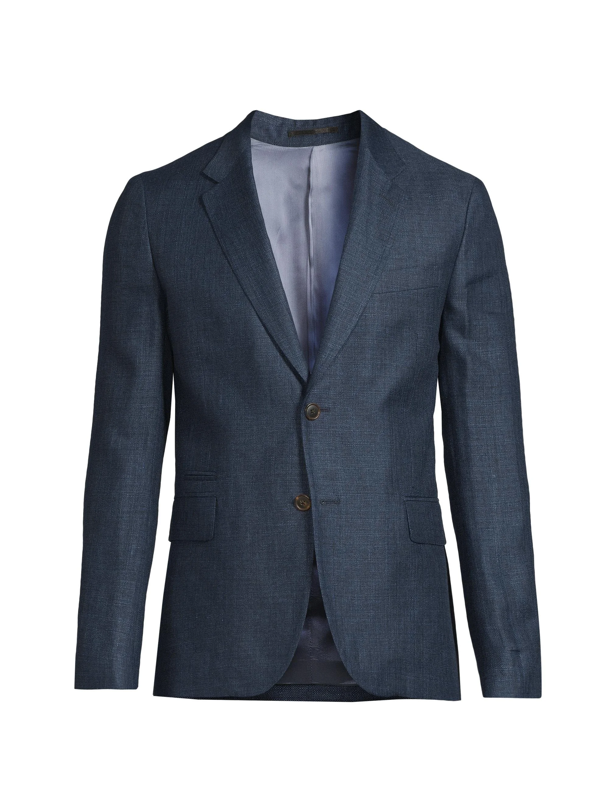 Men's Linen-Wool Two-Button Jacket - Navy - 1