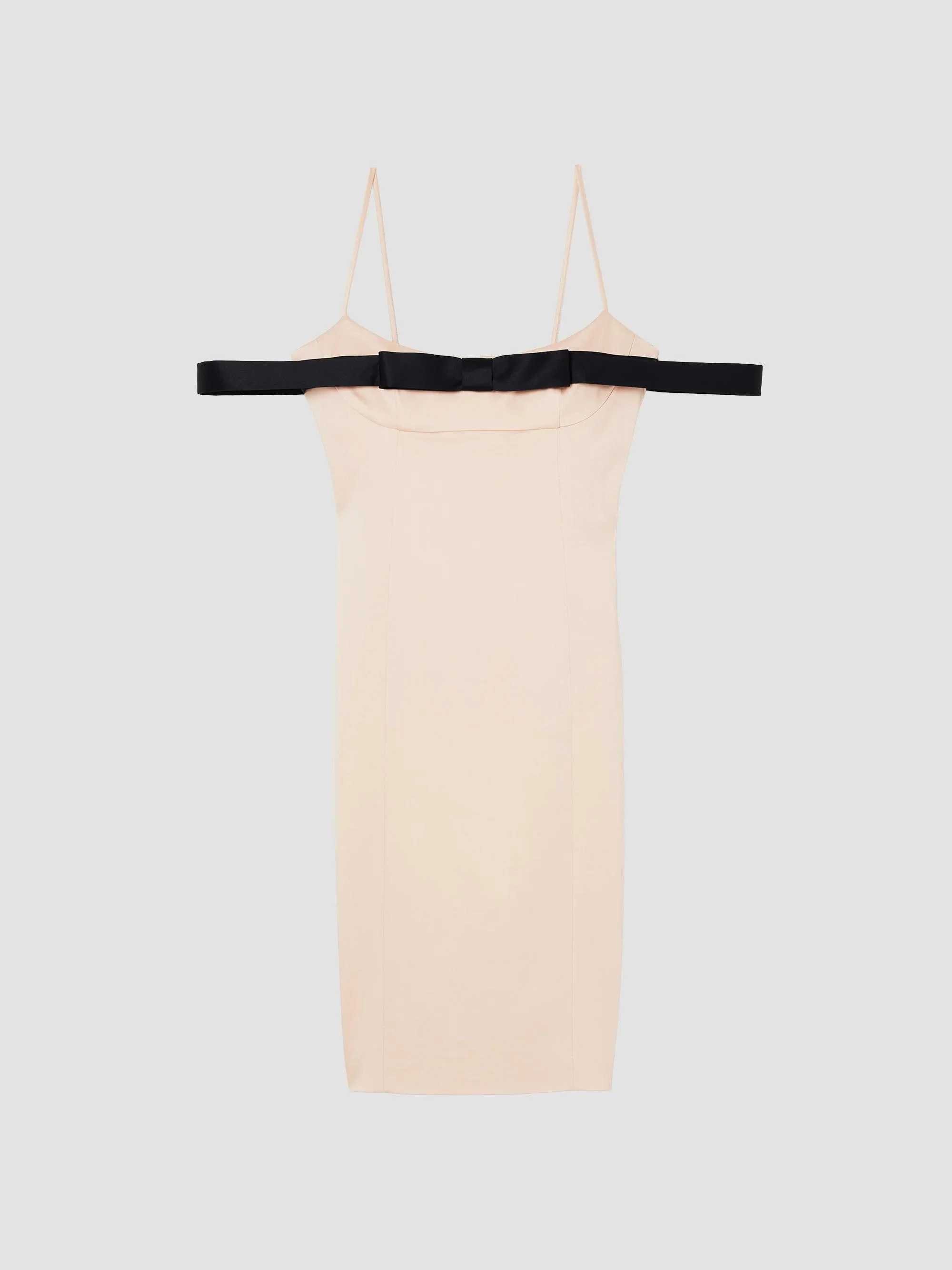 Women's Bow Off-Shoulder Mini Dress - Beige - 1