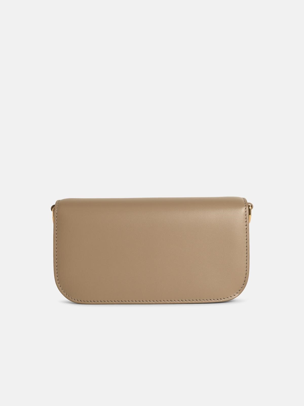 '3.5' LEATHER 'TAUPE' CROSSBODY BAG - 3