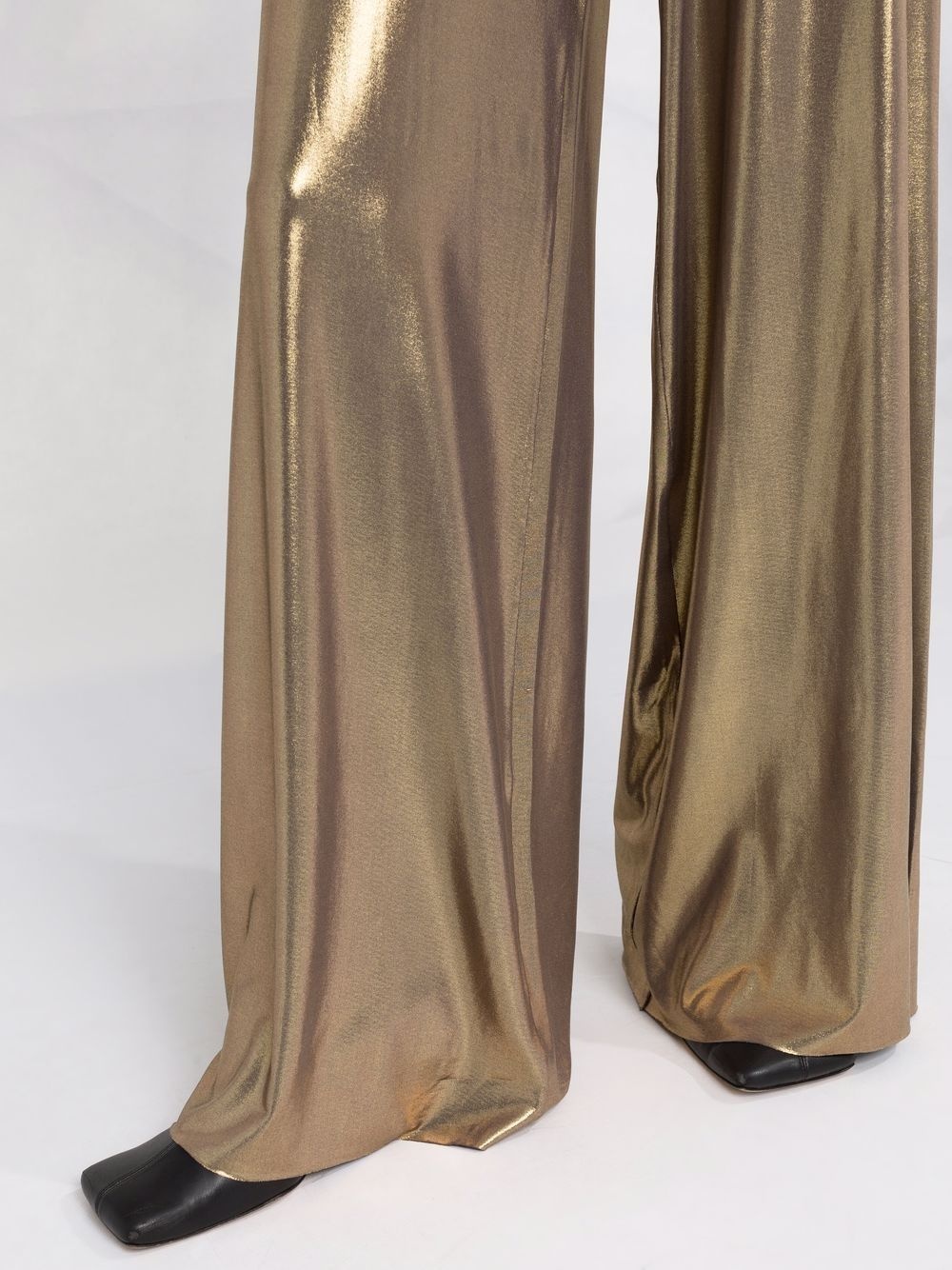 metallic wide-leg trousers - 3