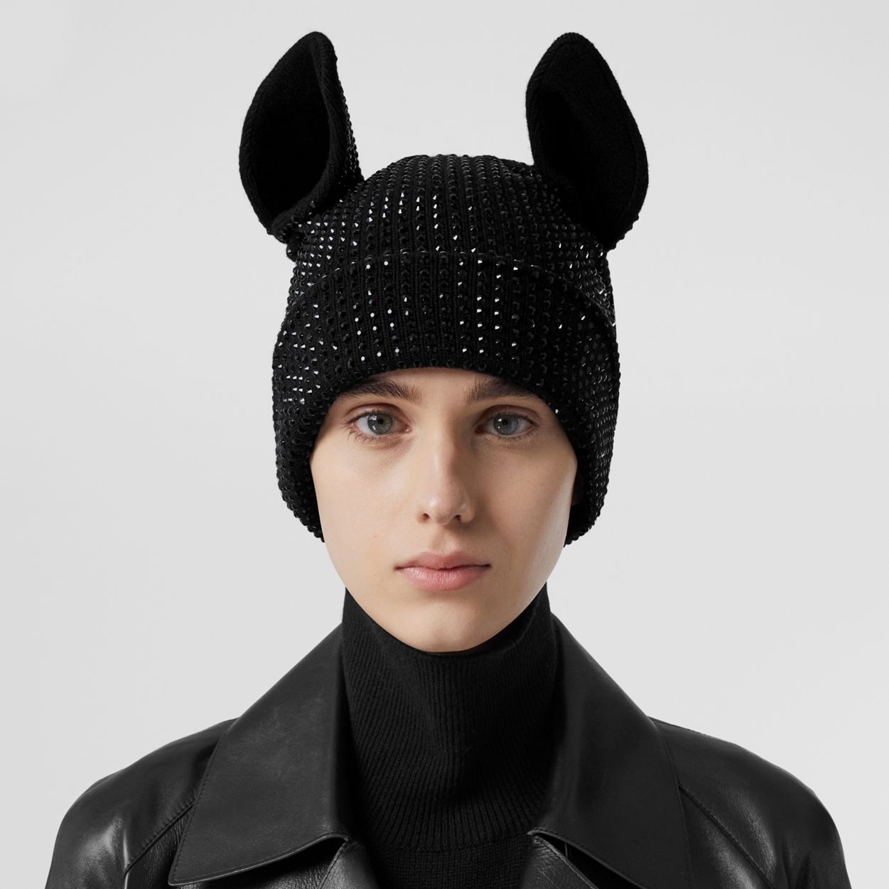 Deer Detail Crystal-embellished Wool Beanie - 3