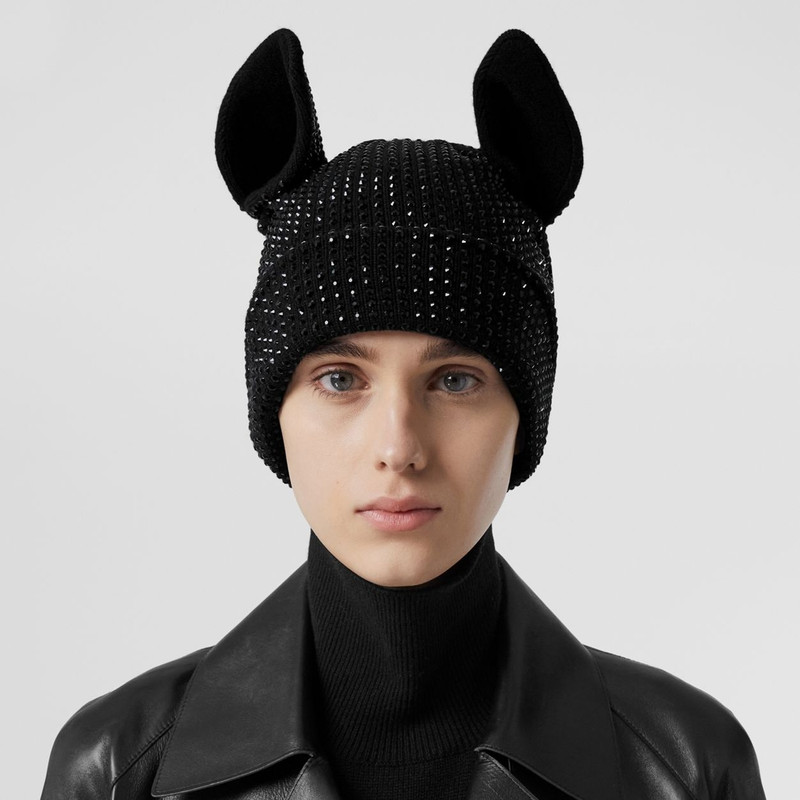 Deer Detail Crystal-embellished Wool Beanie 3