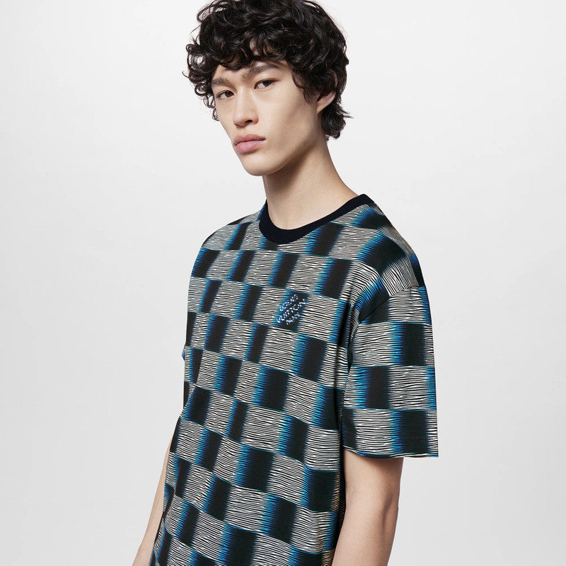 Damier Short-Sleeved Cotton T-Shirt 5