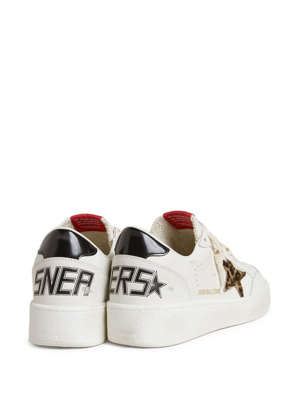 leather leopard-print star sneakers - 3