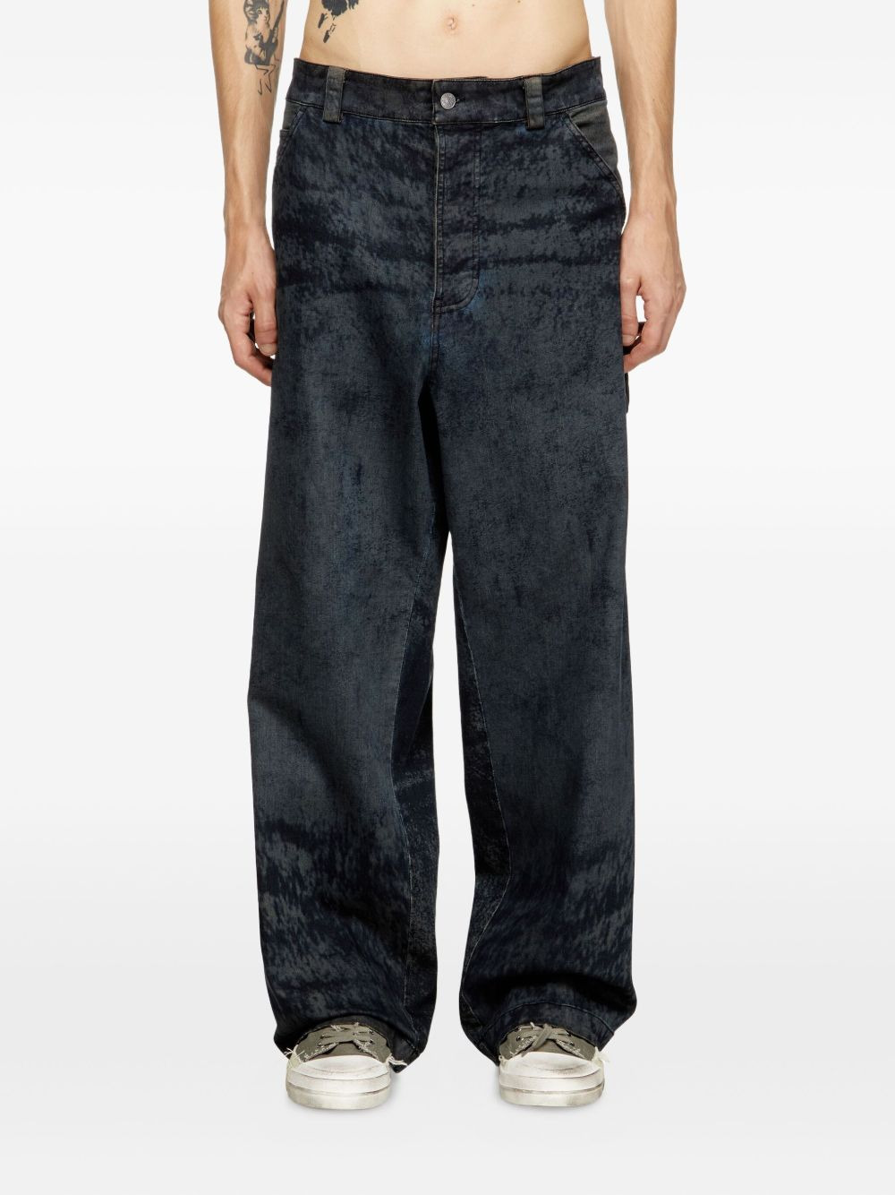 paint-splatter utility-pocket trousers - 3