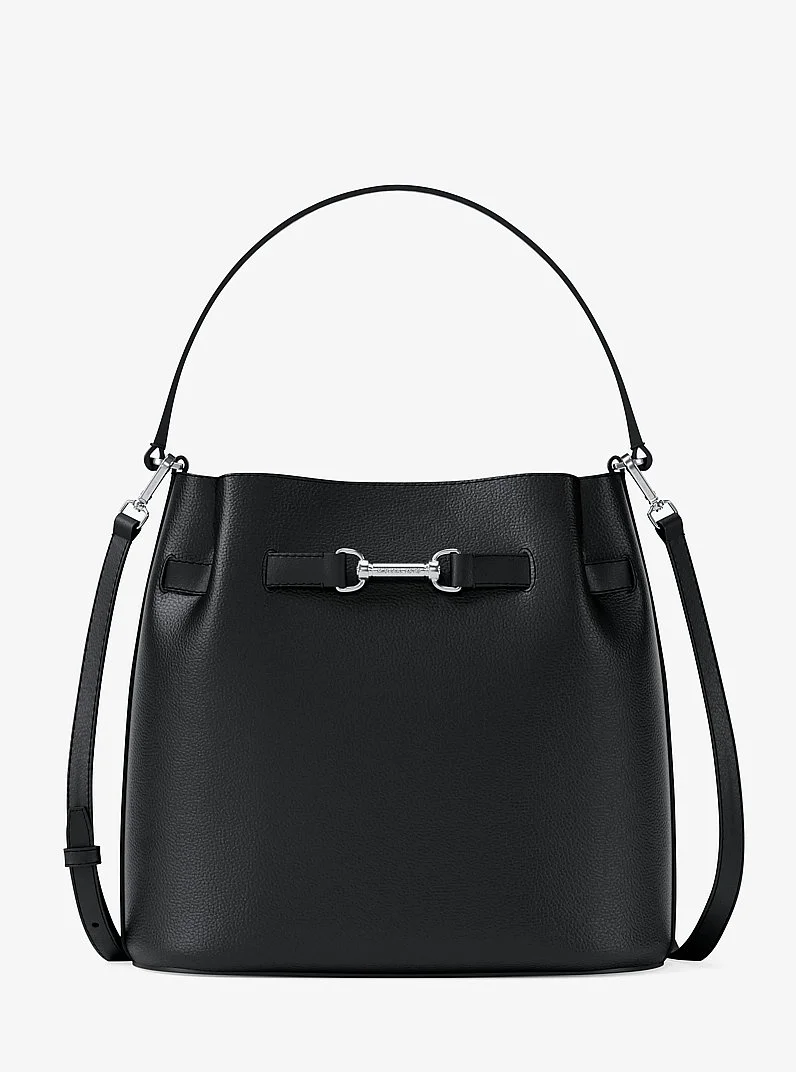 Carson Medium Pebbled Leather Convertible Bucket Crossbody Bag - 1