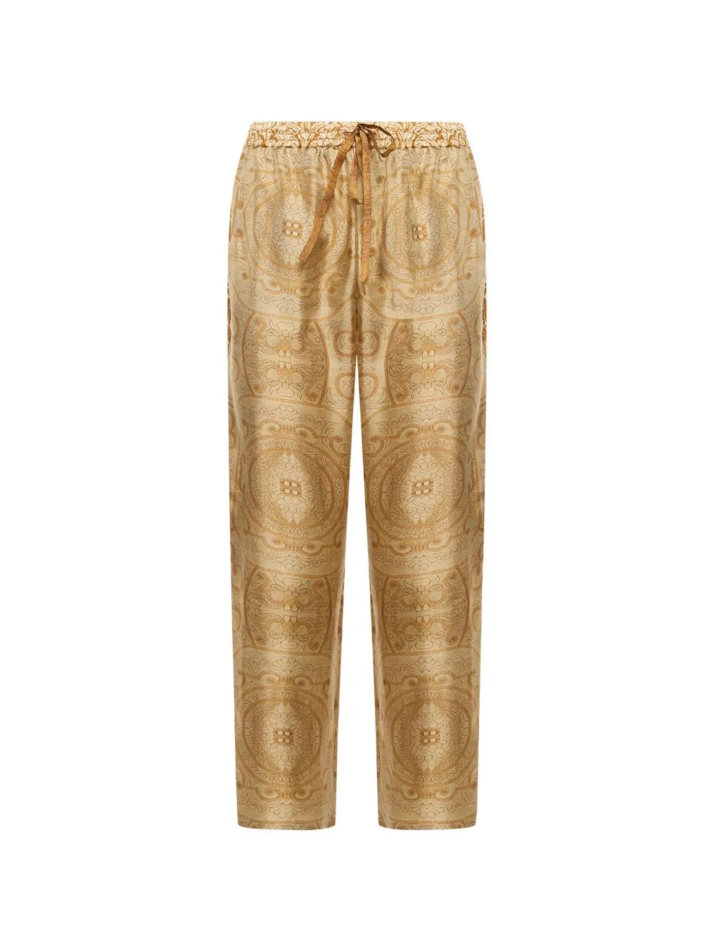 Aloe baroque-pattern straight-leg trousers - 1