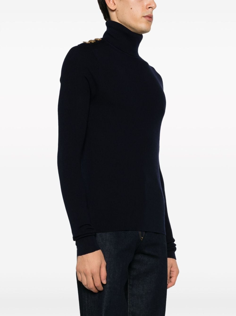 button-details merino-wool jumper - 3
