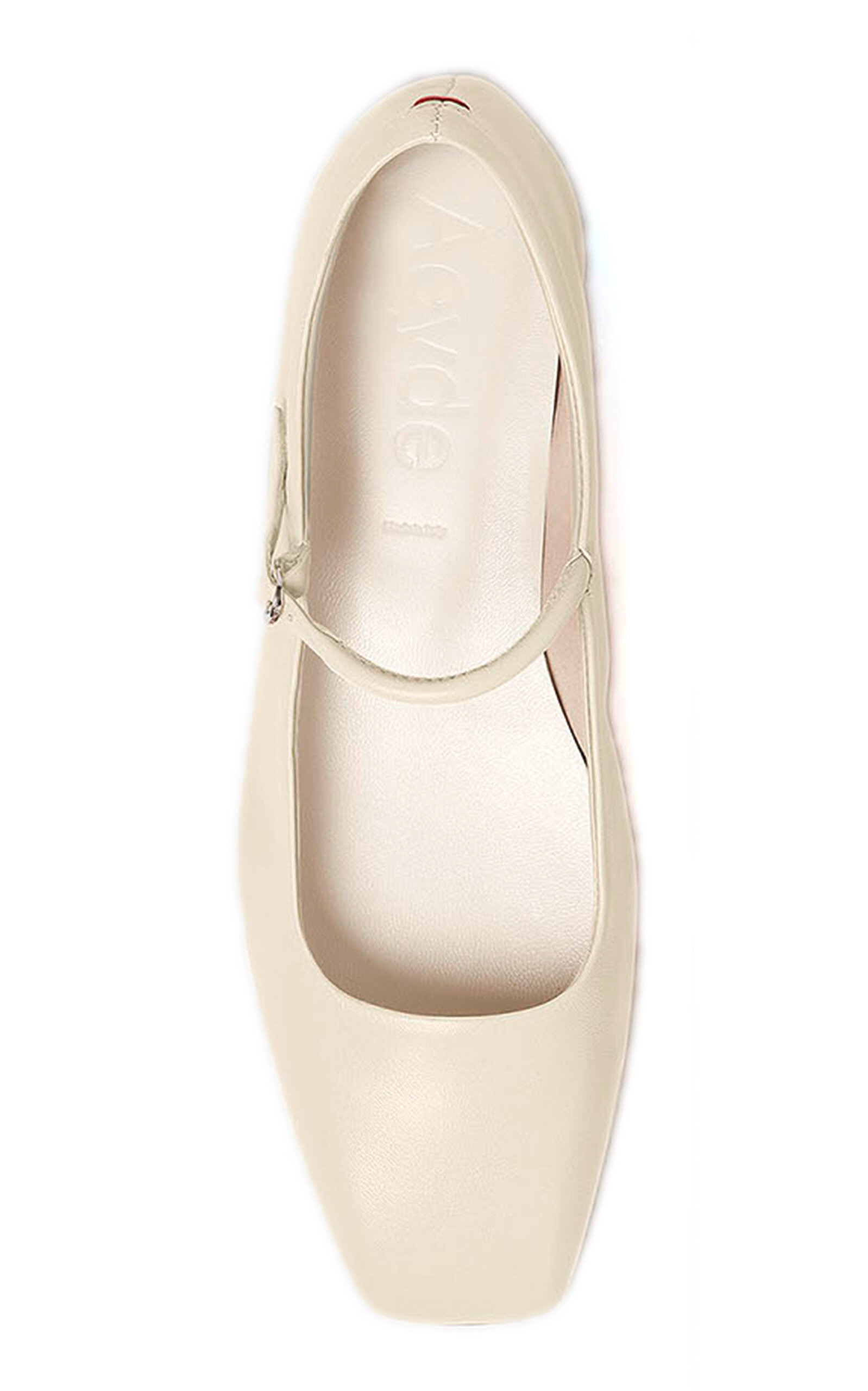 Uma Nappa Leather Mary Jane Flats ivory - 4