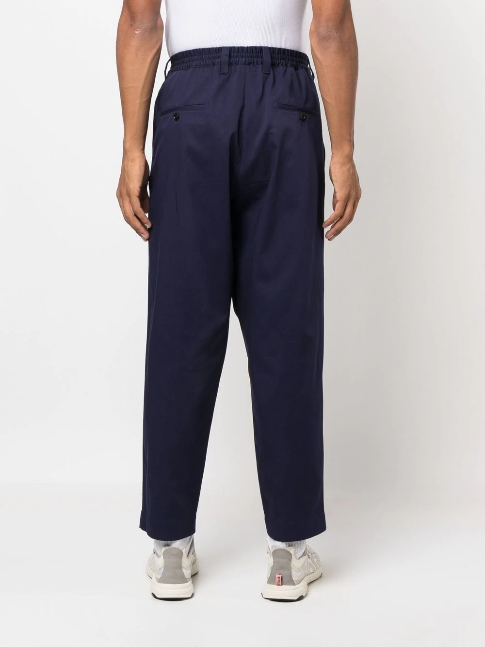 elasticated tapered trousers - 4