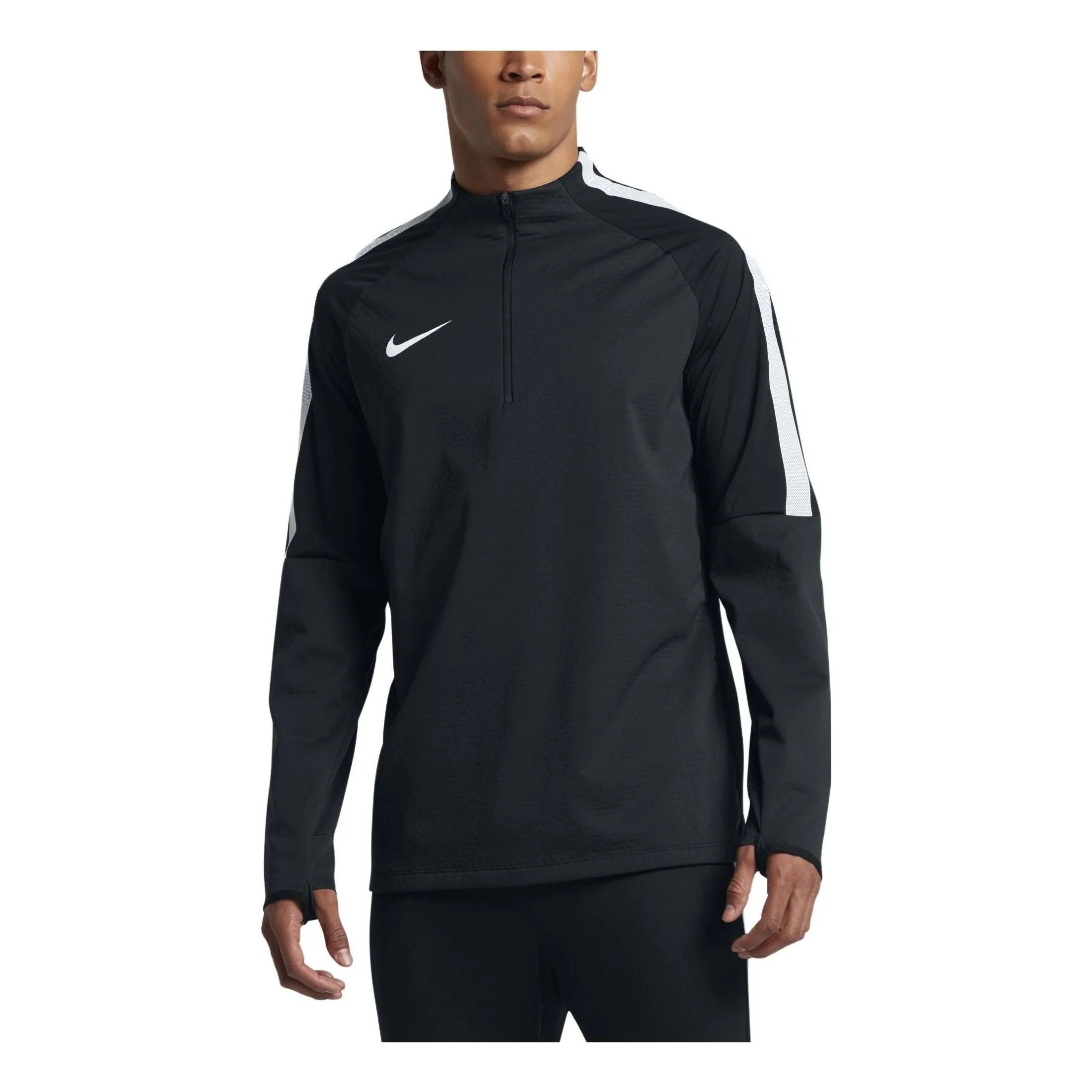 Nike Contrasting Colors High Collar Half Zipper Long Sleeves Hoodie 'Black' 807029-013 - 1