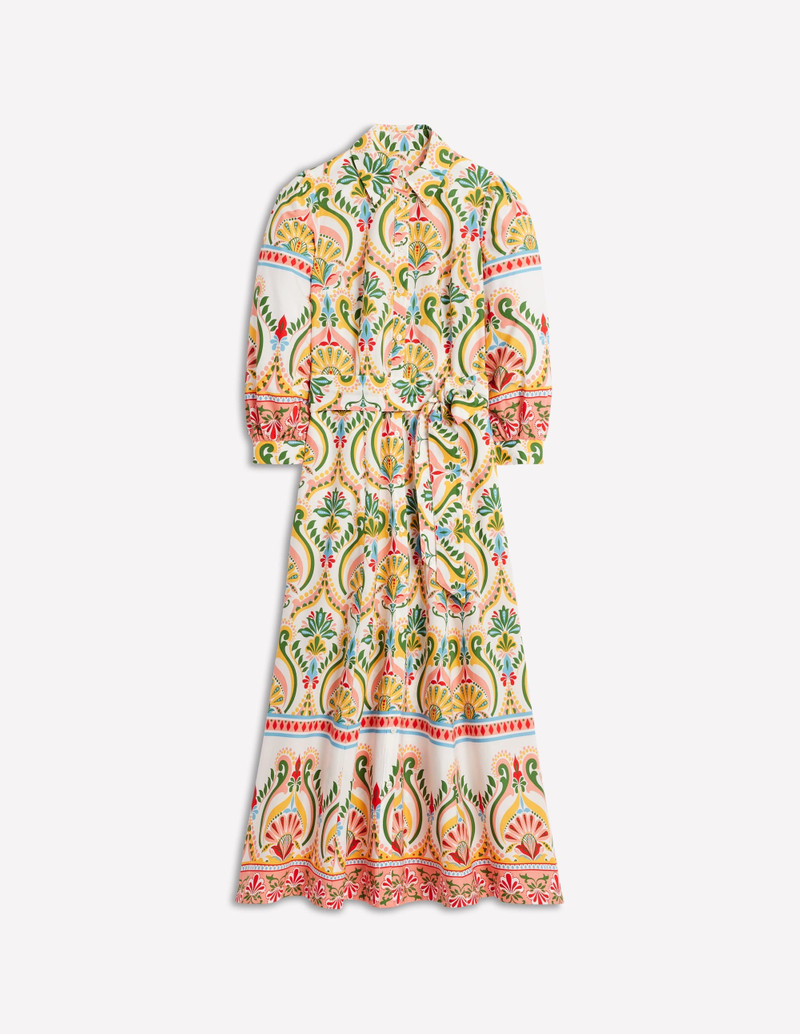 Clara Cotton Shirt Dress-Multi, Ornamental Floral 1