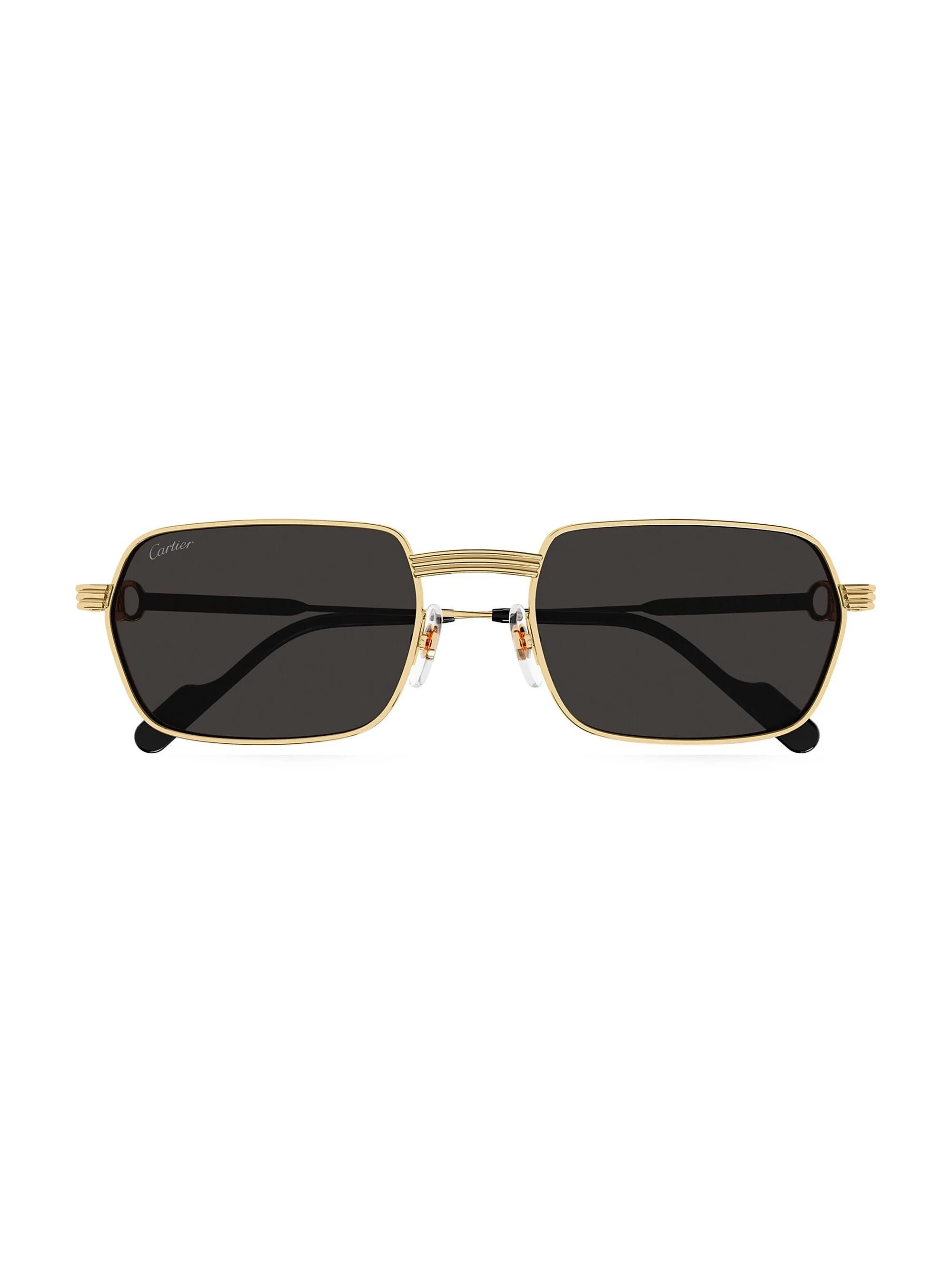 Men's Première de 56MM Square Sunglasses - Gold Dark Grey - 1