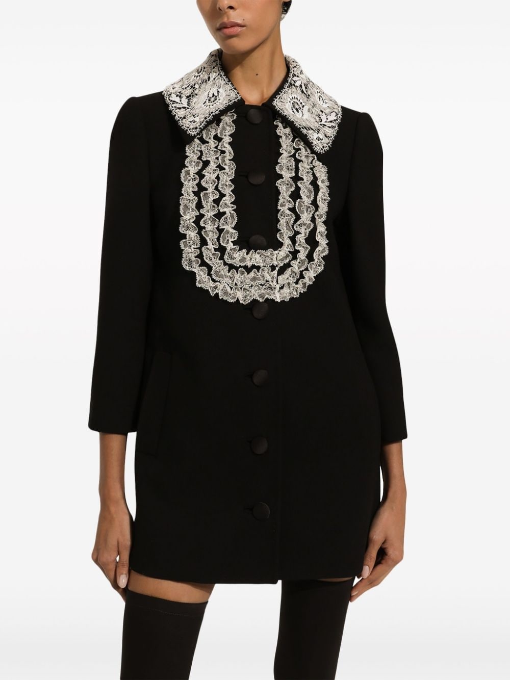 bib-collar virgin wool-blend minidress - 4