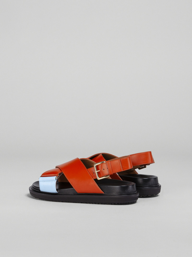Marni SKY BLUE AND ORANGE LEATHER FUSSBETT outlook