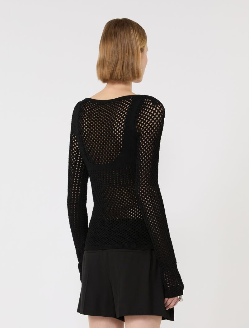 Slim-fit viscose-blend sweater - black 4