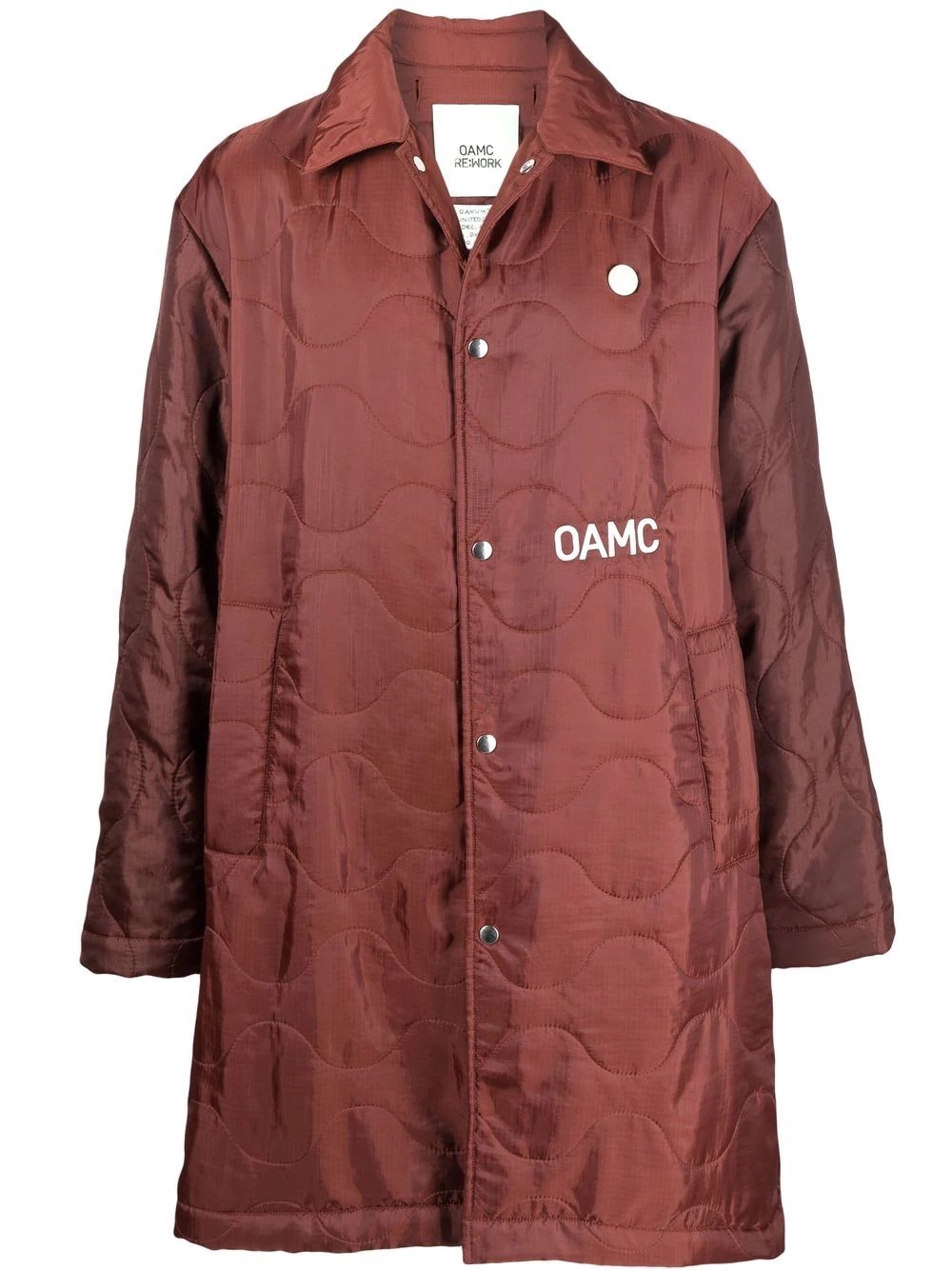 quilted logo-print coat - 1