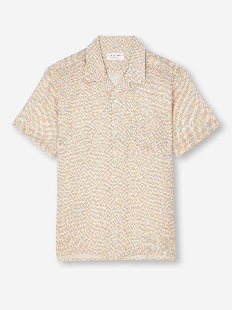 Derek Rose Men's Shirt Milan 24 Linen Sand outlook
