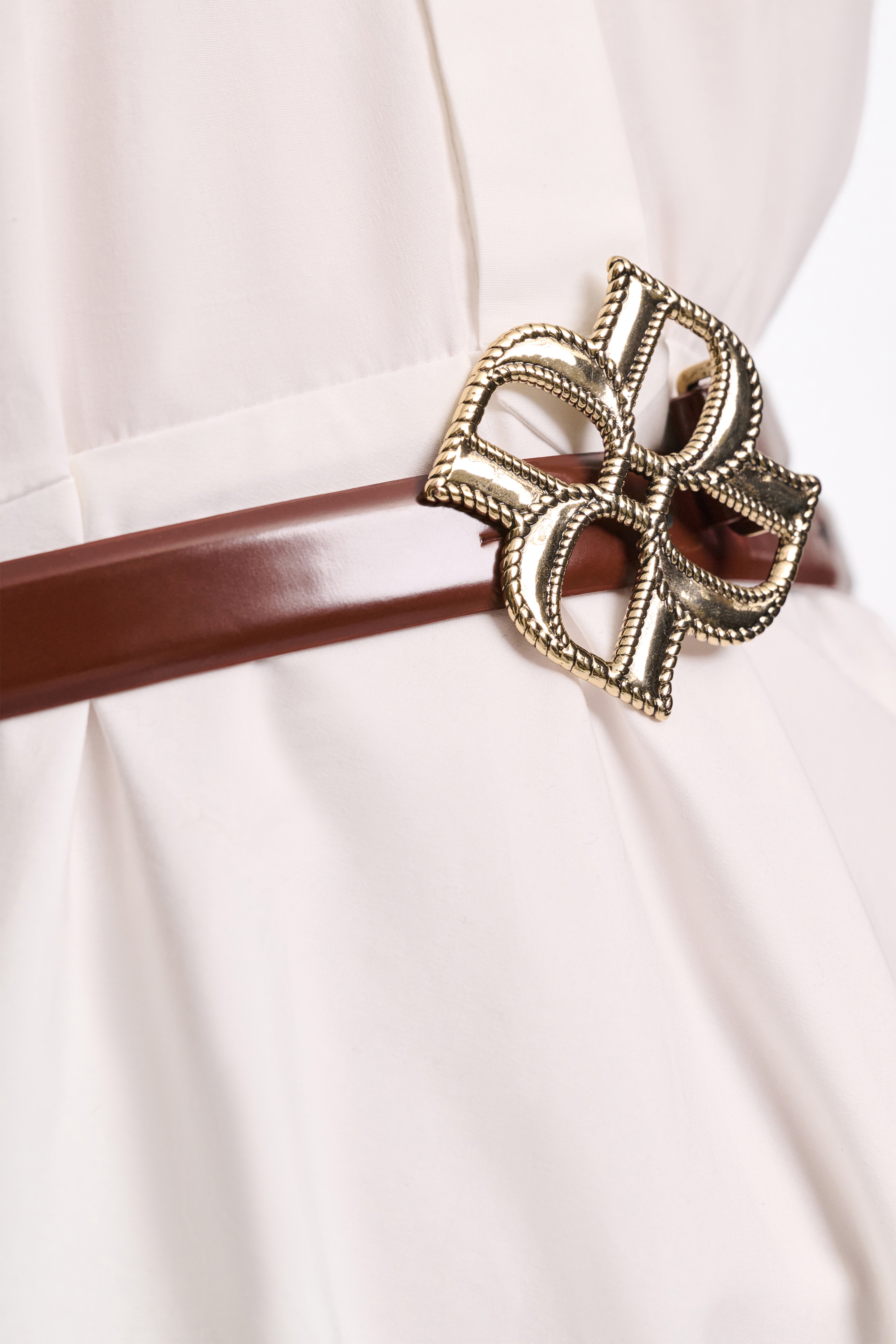 SUBTLE SHINE d rose buckle belt - 6