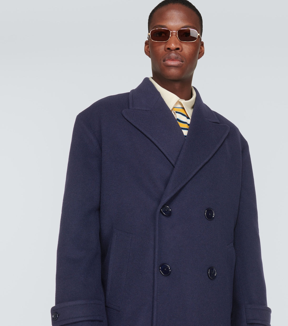 Gucci Men Double-Breasted Wool Overcoat - 2