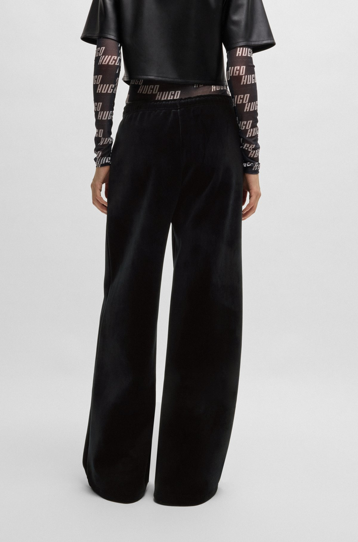 RELAXED-FIT TRACKSUIT BOTTOMS IN STRETCH VELOUR - 4