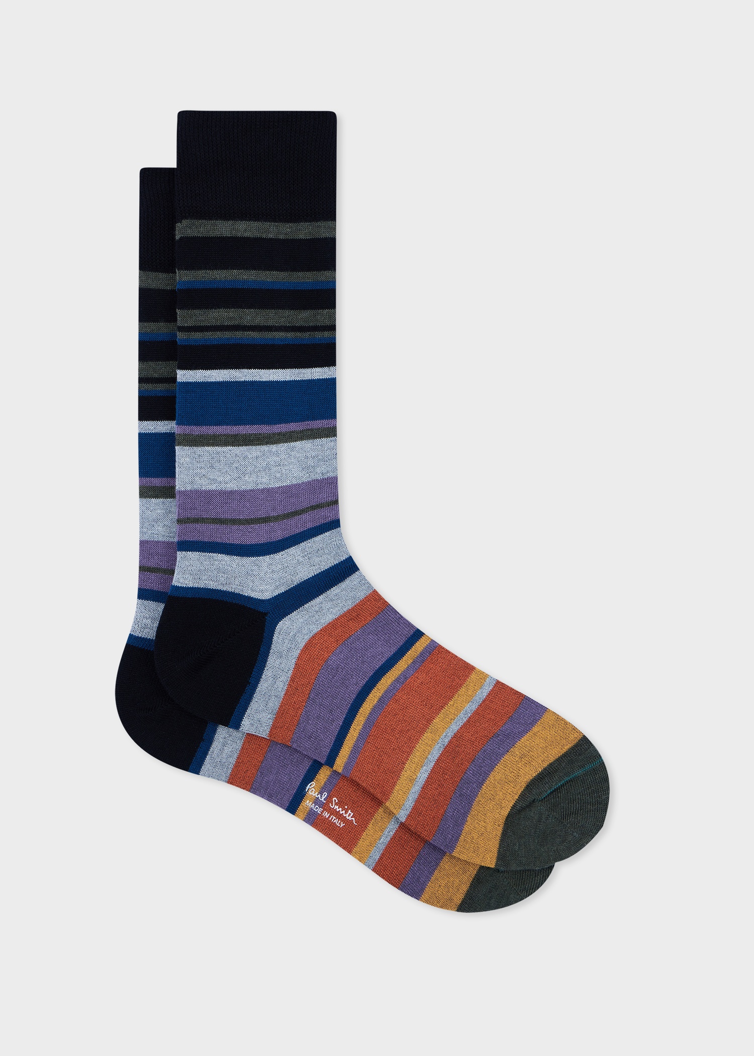 Black Mixed Stripe Socks - 1