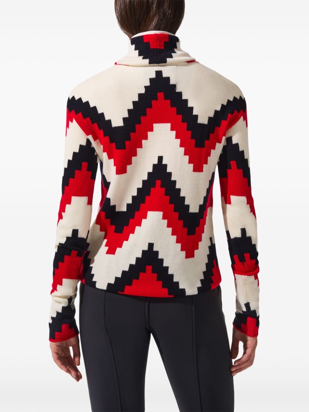 chevron roll-neck jumper - 4