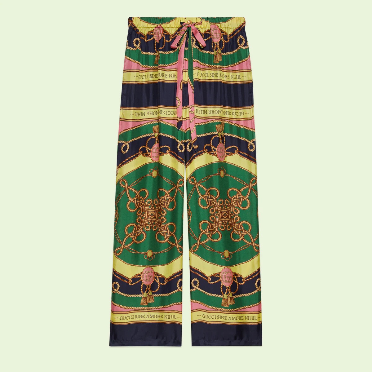 Torchon print silk pant - 1