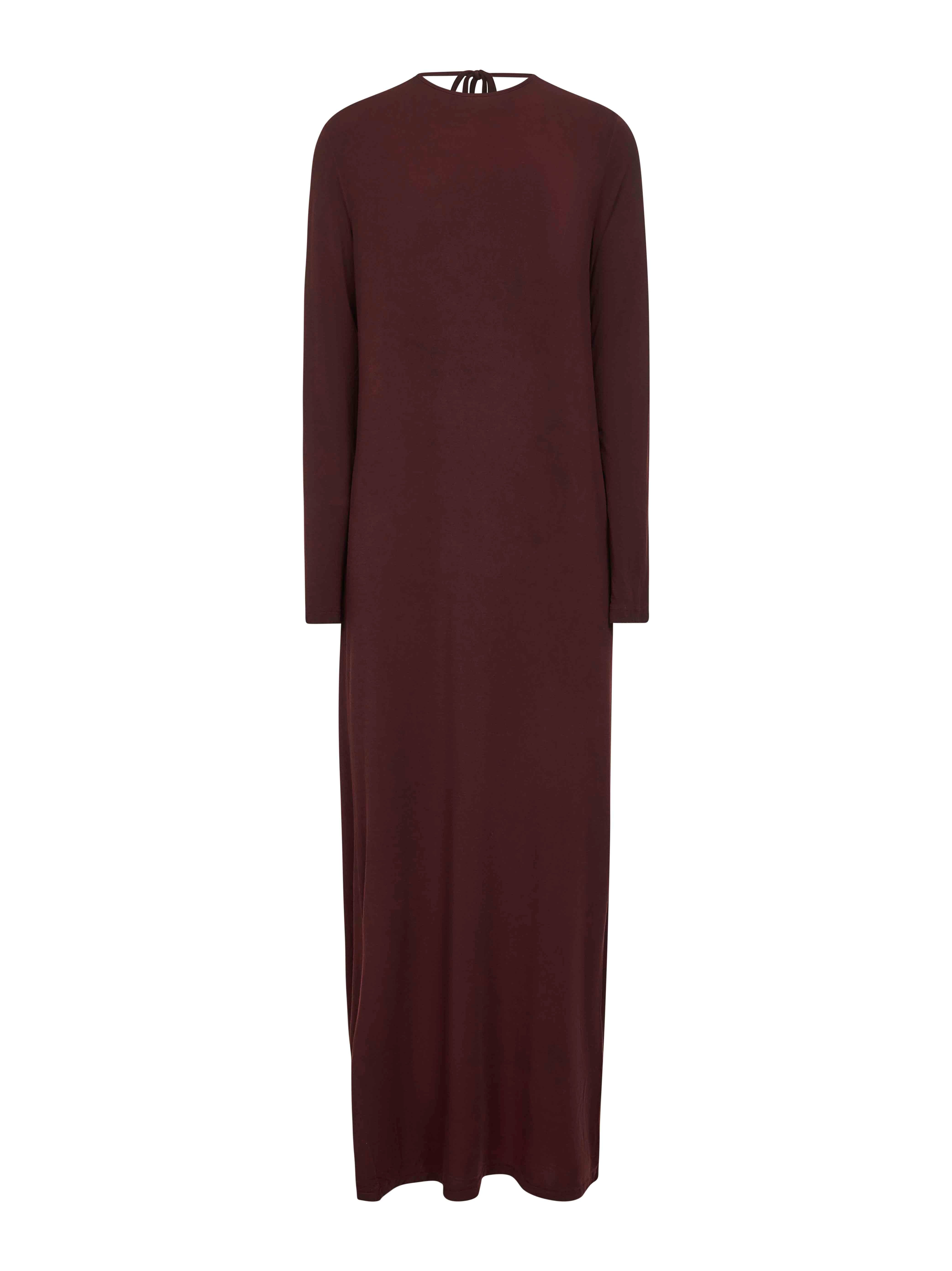 Dark red stretch jersey Dea long dress - 1
