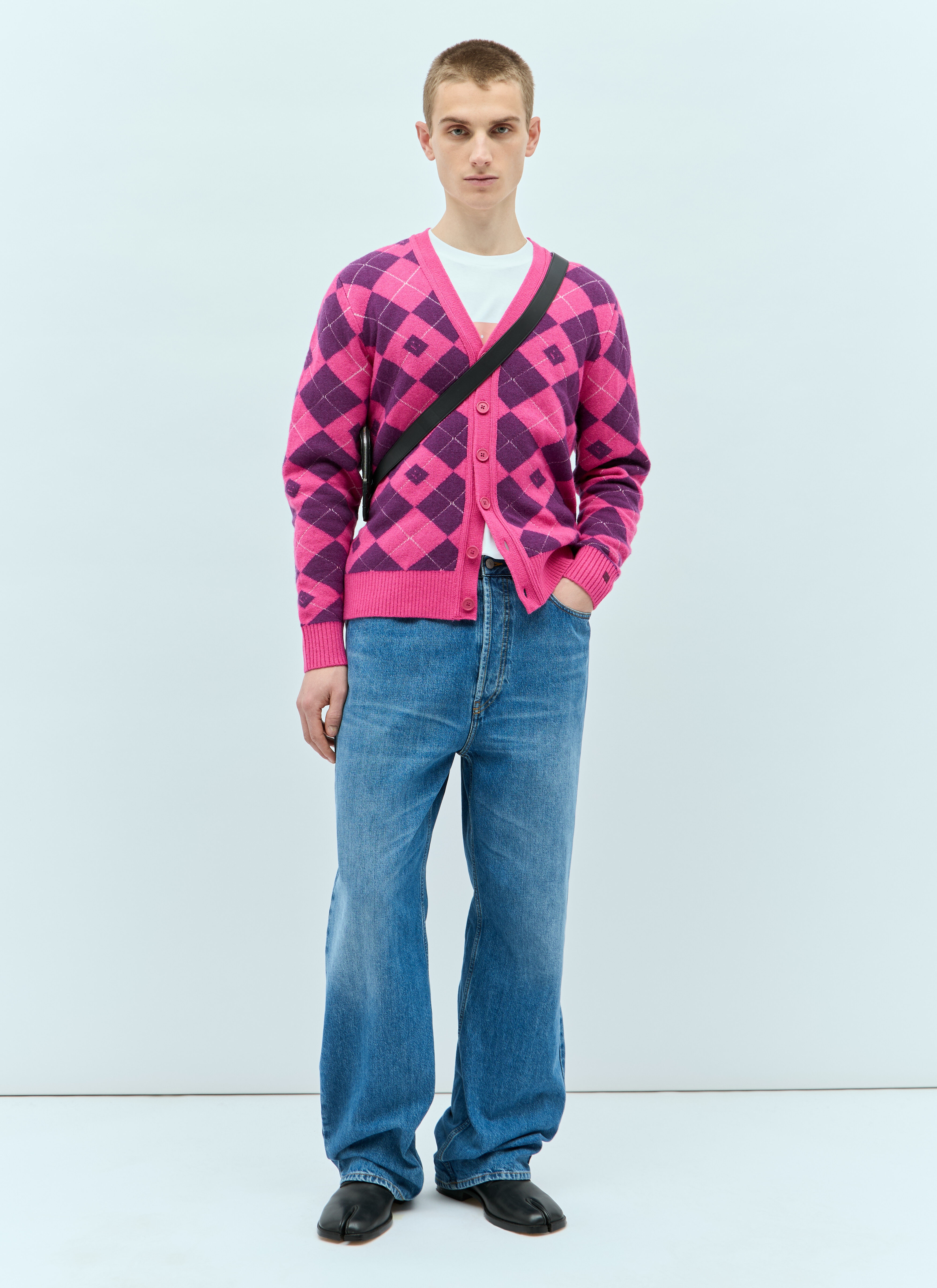 Argyle Jacquard Cardigan - 3